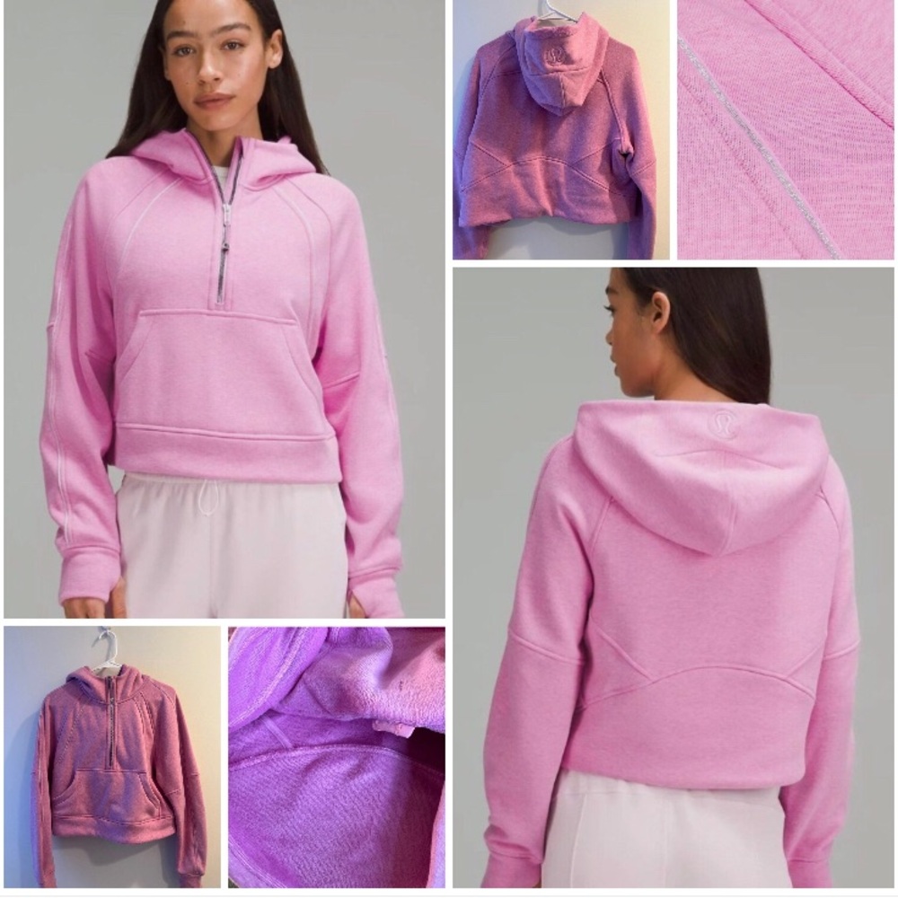 Lululemon Scuba Oversized Half-Zip Hoodie *Plush Heathered Dahlia Mauve Cropped